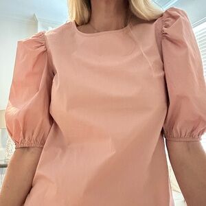 English Factory Pink Puff Sleeve Blouse